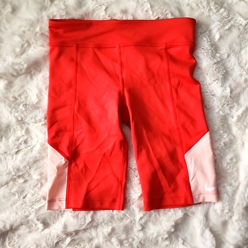 Coral Nike Tight Fit Biker Shorts - M & L